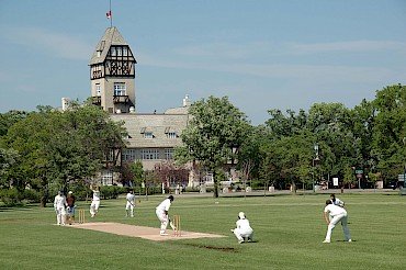 Cricket players at Assiniboine Park, Winnipeg (Photo Credits Brent Bellamy)